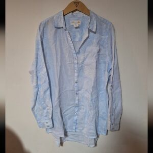 C&C California Linen Long Sleeve Button Down Shirt Tunic Beachwear Resortwear L.